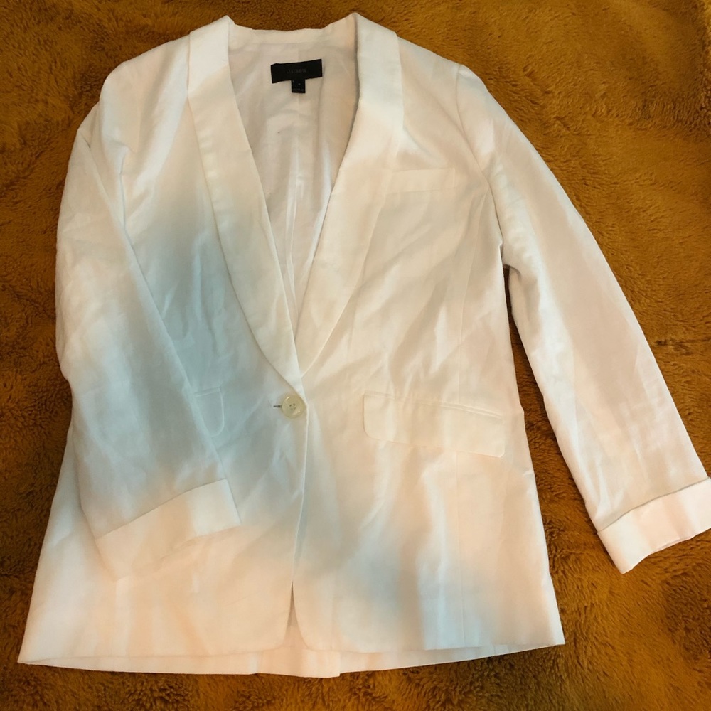 White linen/ cotton blend blazer